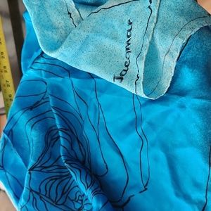 Vintage Jacqmar Silk Turquoise Scarf
